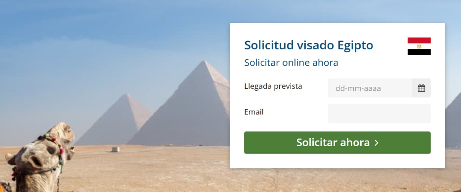 Formulario del visado para egipto